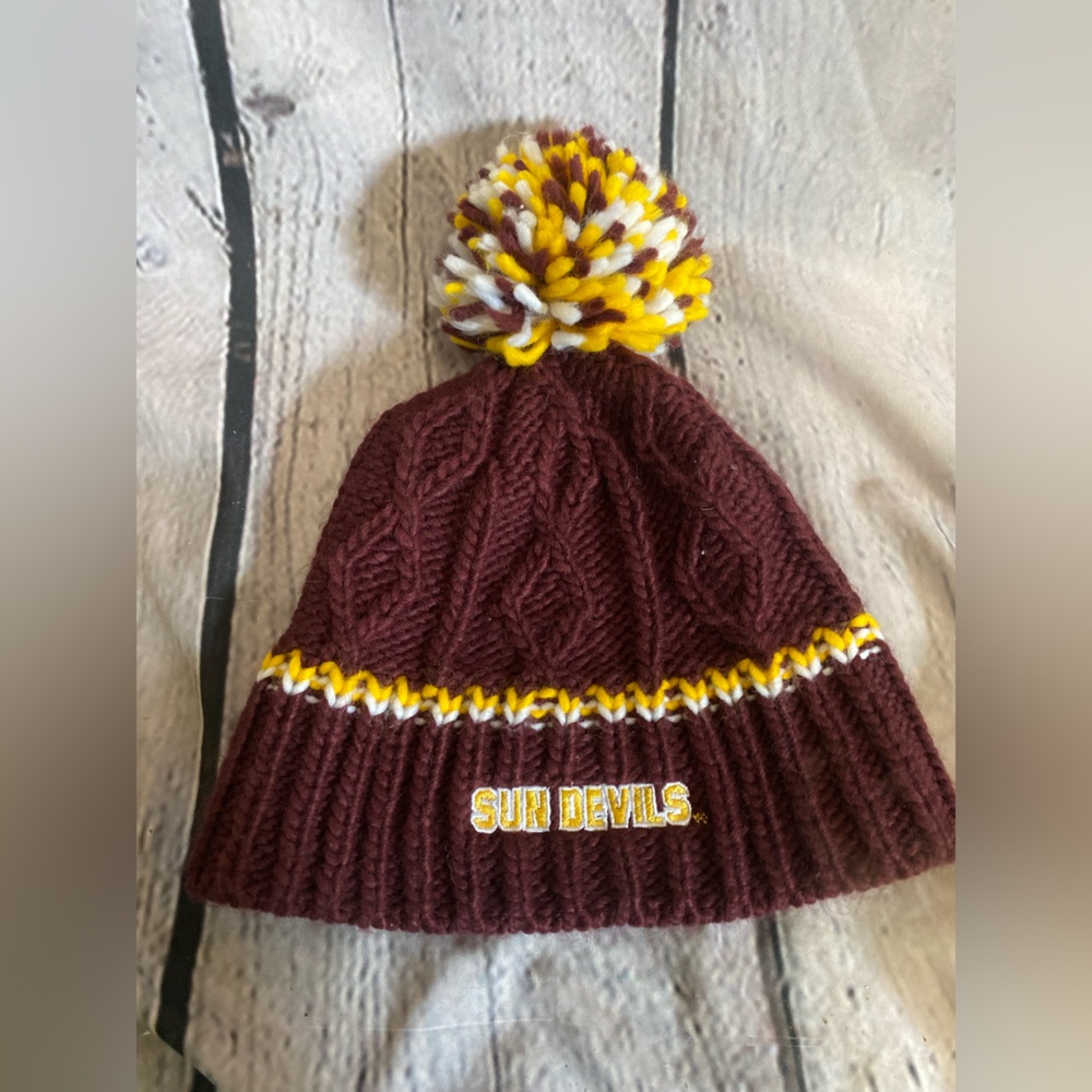 5/$20 ASU Arizona State Sun Devils Gen2 Knit Pom Beanie‎ Hat Youth Girls 7-16